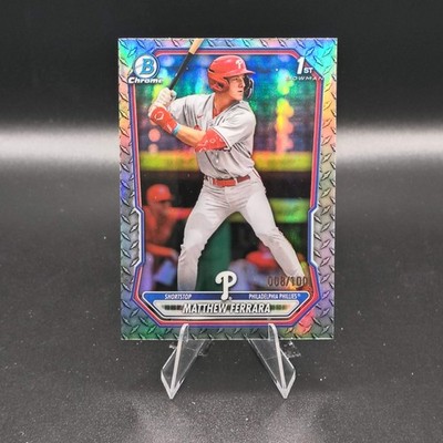 2026 Bowman #BCP-110 Matthew Ferrara Chrome Prospects Steel Metal Ref /100