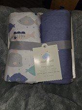 Cloud Island Flannel 2 Pack Flannel Baby Blankets Fish/Blue 47" X 47"