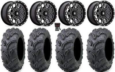 MSA Portal 14'' Wheels Milled 27'' Zilla Tires Honda Pioneer