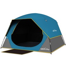 4 Person Blackout Camping Tent, Easy Setup Waterproof Family Dome Tent for Ca...