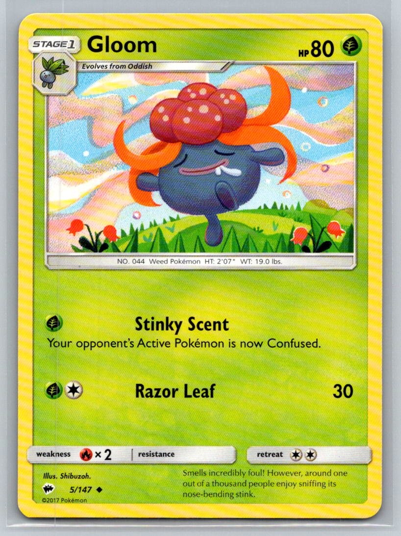 Gloom #5/147 SM - Burning Shadows Uncommon - Pokemon Cards G11
