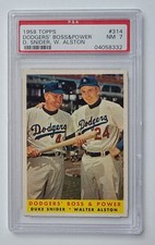 1958 Topps #314 Dodgers' Boss & Power Duke Snider Walter Alston HOF PSA 7