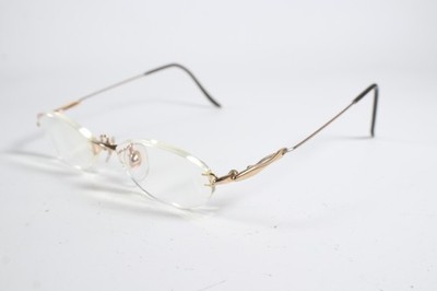 Hoya Brille PF2013 Damen Gold Randlos Metall Eyewear Brille Brillengestell 49mm