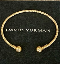 David Yurman 18k Yellow Gold Solari Cuff Bracelet Excellent 7” Box
