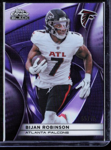 2025 Topps Chrome Black #4 Bijan Robinson Purple Mini-Diamond Refractor #/75