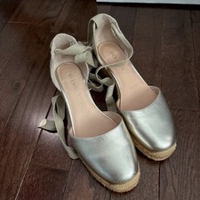 Leather Jack Rogers Palmer Ankle Wrap Espadri...