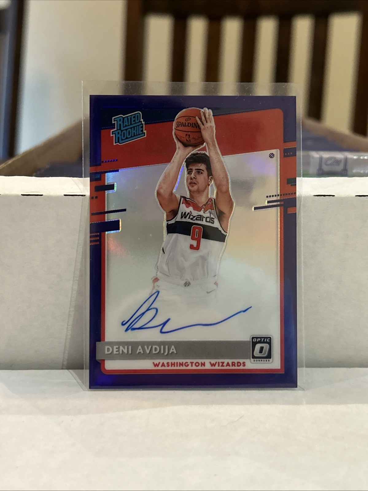 2020/21 Panini Donruss Optic Deni Avdija On Card Rated Rookie Auto Purple