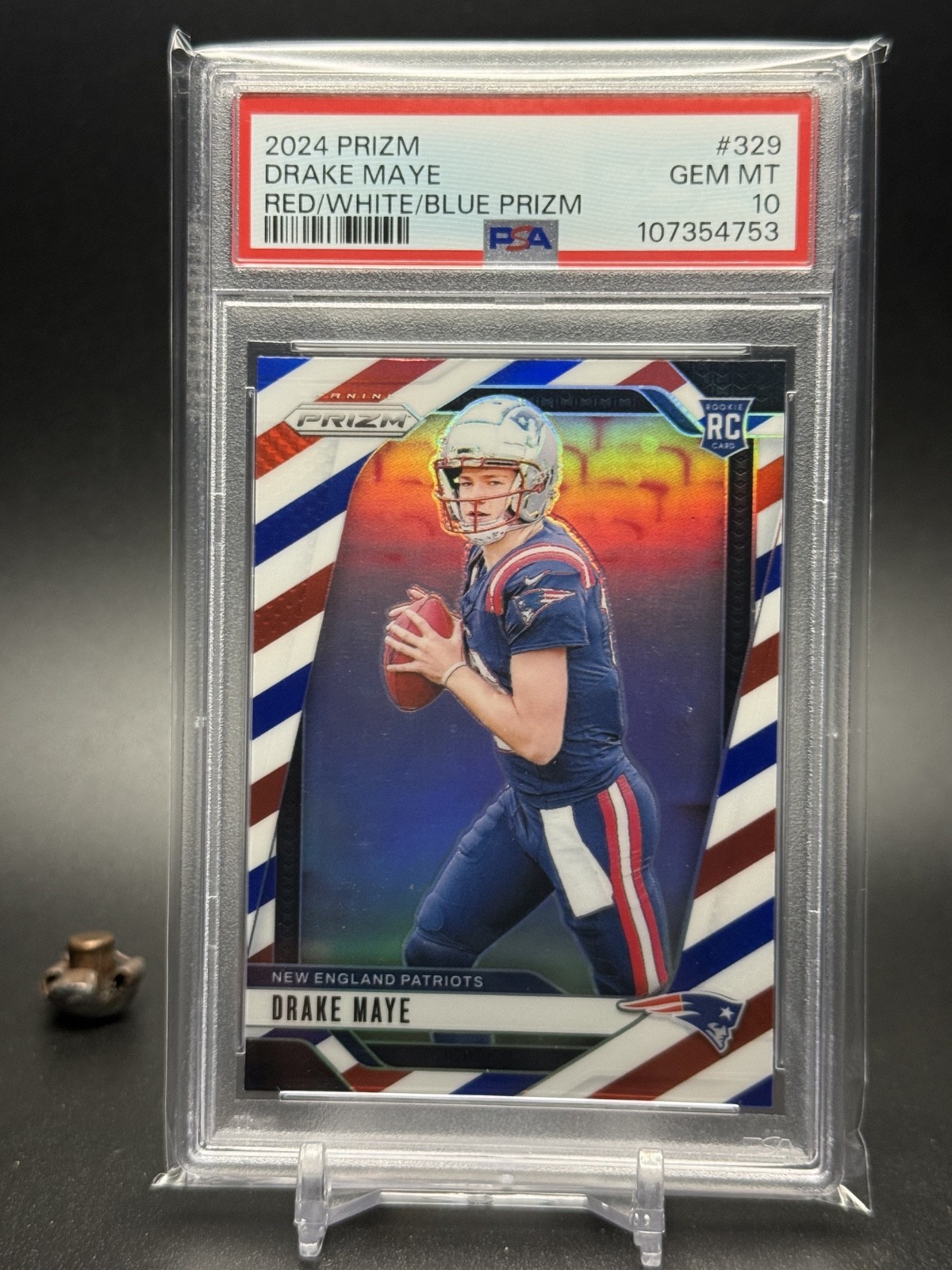 Drake Maye Panini Prizm #329 Red/White/Blue