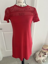 MICHAEL Kors Dress Womens Red Cutout Illusion Neckline Sz XS Free Shipping