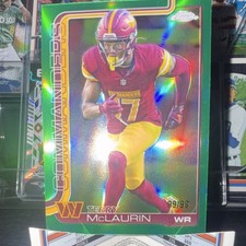 2025 Topps Chrome GreenRefractor 99/99 Terry McLaurin #208 Washington Commanders