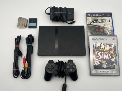 Sony Playstation 2 Konsole Slim Set + alle Kabel, Controller & 2x Spiele | PS2