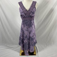 INC purple floral maxi/midi dress silk lining size 6 petite y2k fairy boho