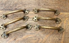 Lot of 6 Antique Brass Drawer Pulls