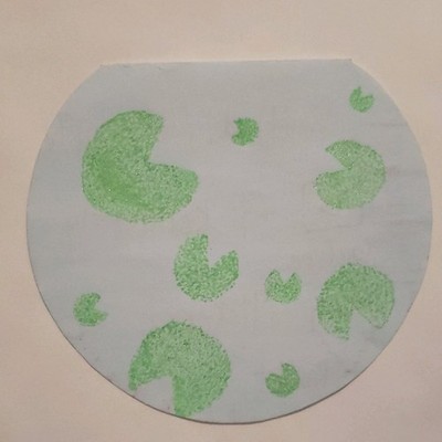 Handmade Stippled Lily Pad Bookmark Green Light Blue Nature Theme