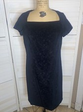 Halmode Petites Women’s Velour Little Black Pencil Dress Size 10 90’s VINTAGE