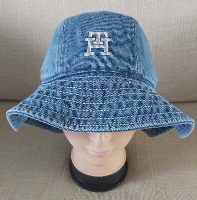 Womens Genuine TOMMY HILFIGER Denim BUCKET HAT Adult Beach Festival Buck4  UK
