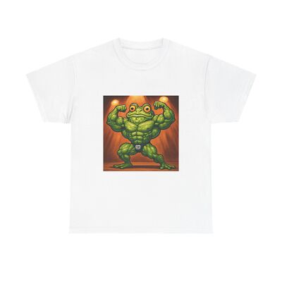 Unisex Adult T Shirt Buff Frog Bodybuilder Flexing Art Humor
