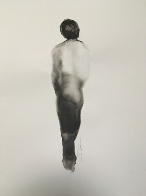 Der Wunsch - Original signierte Tuscheskizze Portrait Gemälde A3 ca.