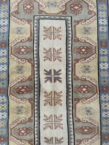 3x10 Vintage Turkish Runner Rug, Handmade Wool Modern Oushak Carpet - Picture 6 of 10