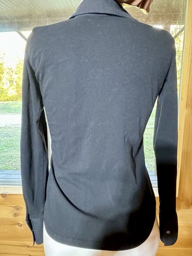 Vintage Lilly Pulitzer Size S Black Long Sleeve Polo Shirt Snap Buttons! - Picture 4 of 7