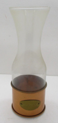 Glass and Copper Wine Carafe/Decanter with Brass name plate House Wine
