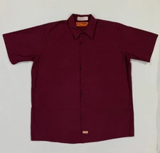 Red Kap Mens Work Shirts Burgundy 3XL-Long Industrial Uniform #B02