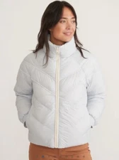 New Marine Layer Archive Reversible Puffer Jacket Arctic Ice Blue Check Sz L
