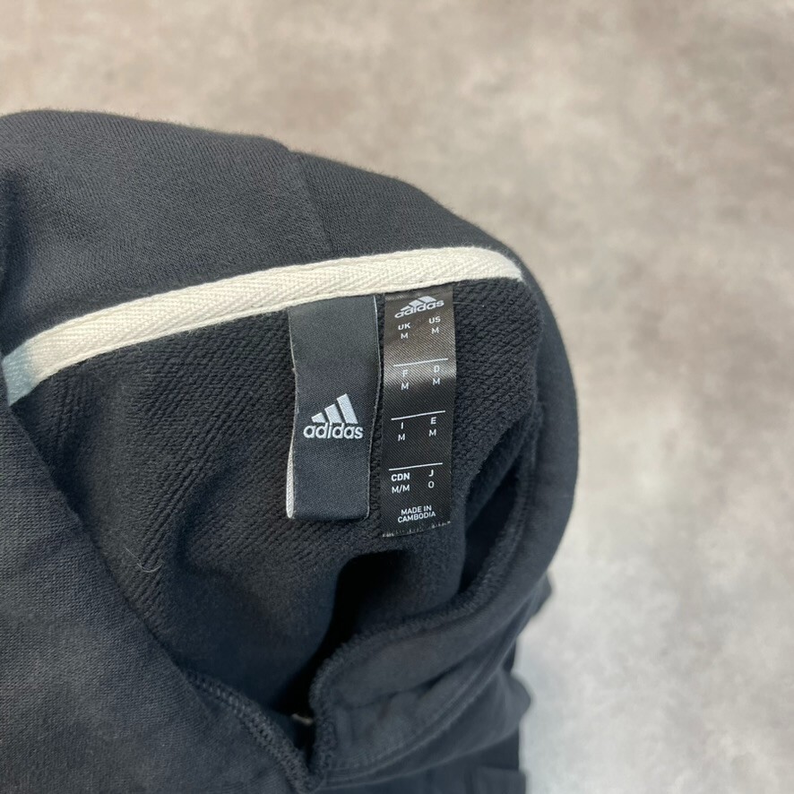 Adidas Hoodie Mens Y2K Pull Over Gym Sweatshirt, Black, Medium image 3