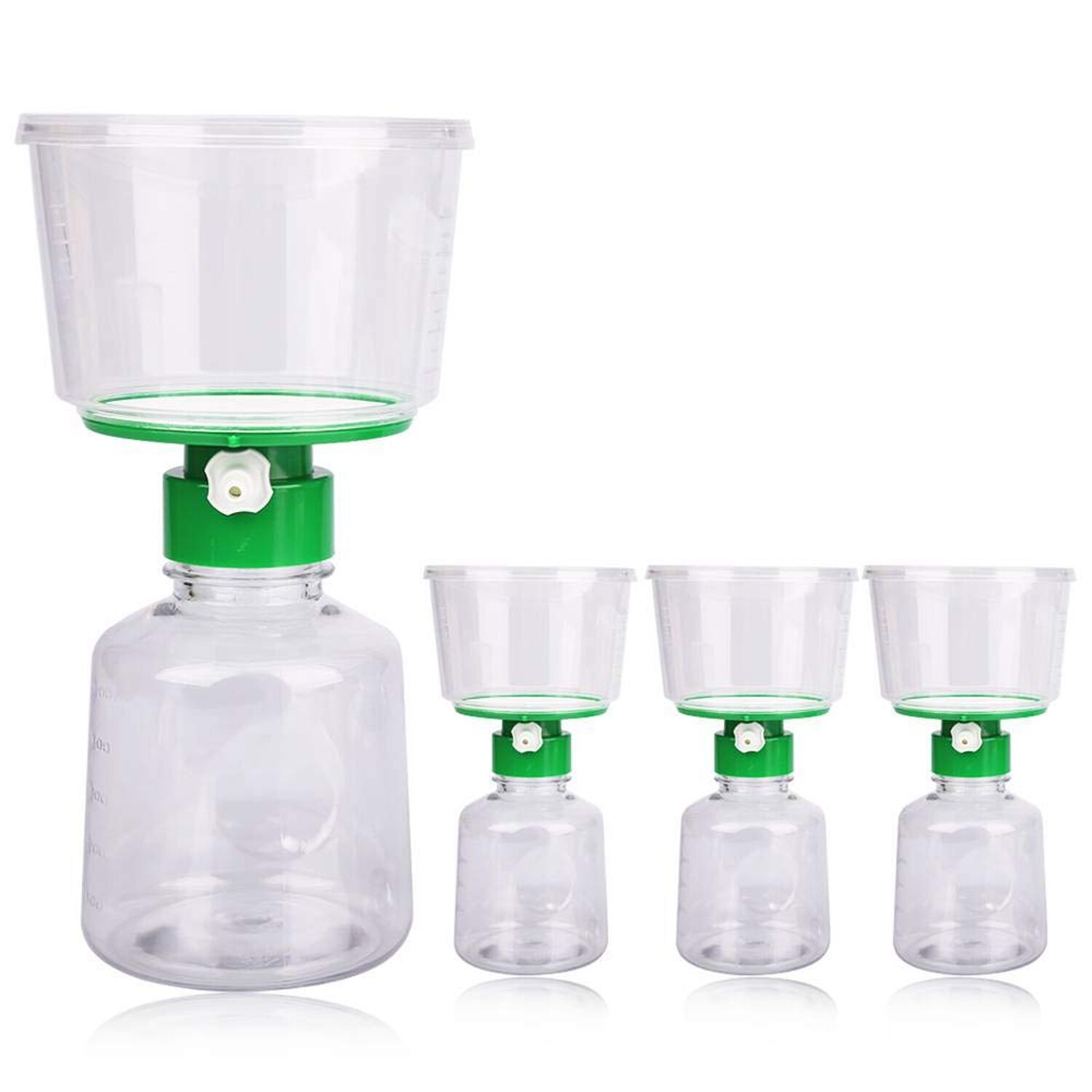 Disposable PES Filter Vacuum Units 0.22&mu;m 500ml Bottle Top&Receiver Flask 4Pcs