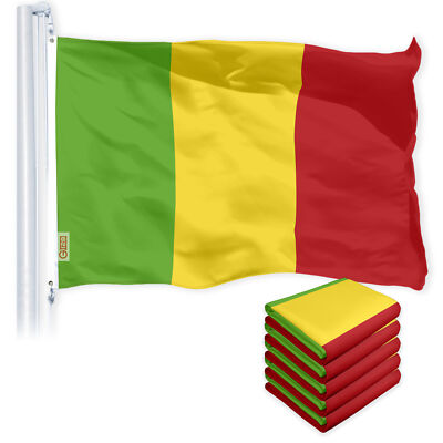 NEW G128 Mali Flag 5-Pack 3x5 FT Printed 150D Polyester, National Flag