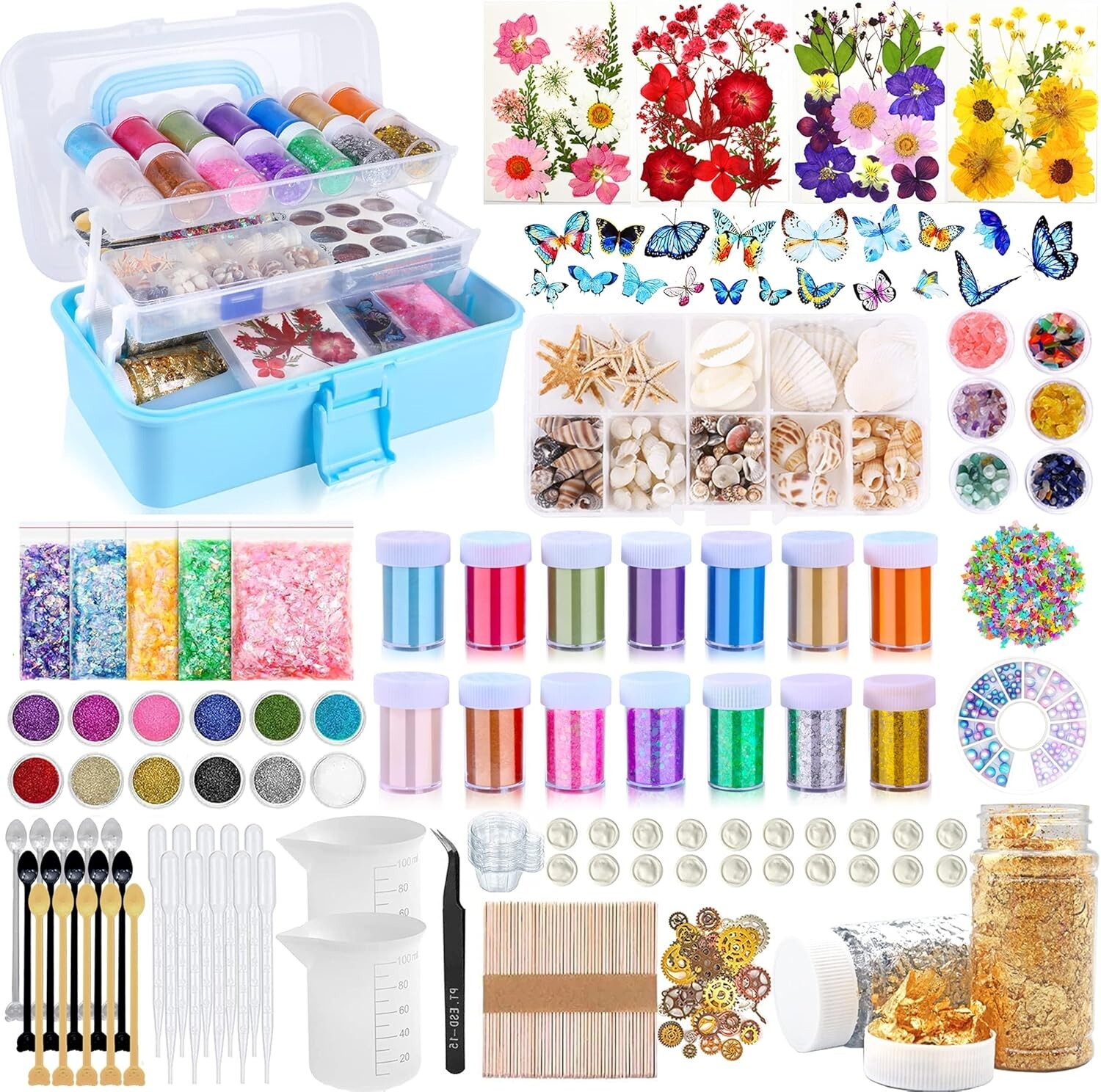 Floral and Butterfly Themed Resin Art Supplies - Ideal for Unique Jewelry-image