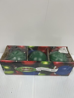 Holiday Expressions Christmas Candles 3 Ball Round Ordimants Green # 940463