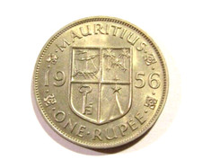 1956 Mauritius 1 Rupee unc Coin