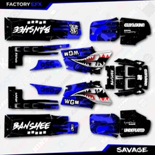 Blue Savage Camo Racing Fender Graphics Kit fits Yamaha Banshee 350 Twin