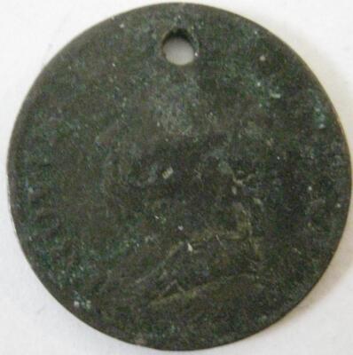 Canada token 1832 Province of Upper Canada  1/2 d medal  rotation G hole  #15