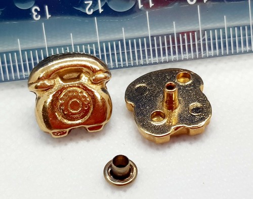 5 Piece Telephone Metal Concho Rivets for Leather Pocket 15mm X 3,6 G / - Picture 2 of 3