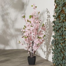 Image of Biznest Artificial Pink Cherry Blossom Tree Maintenance Free UV Resistant 120 Cm
