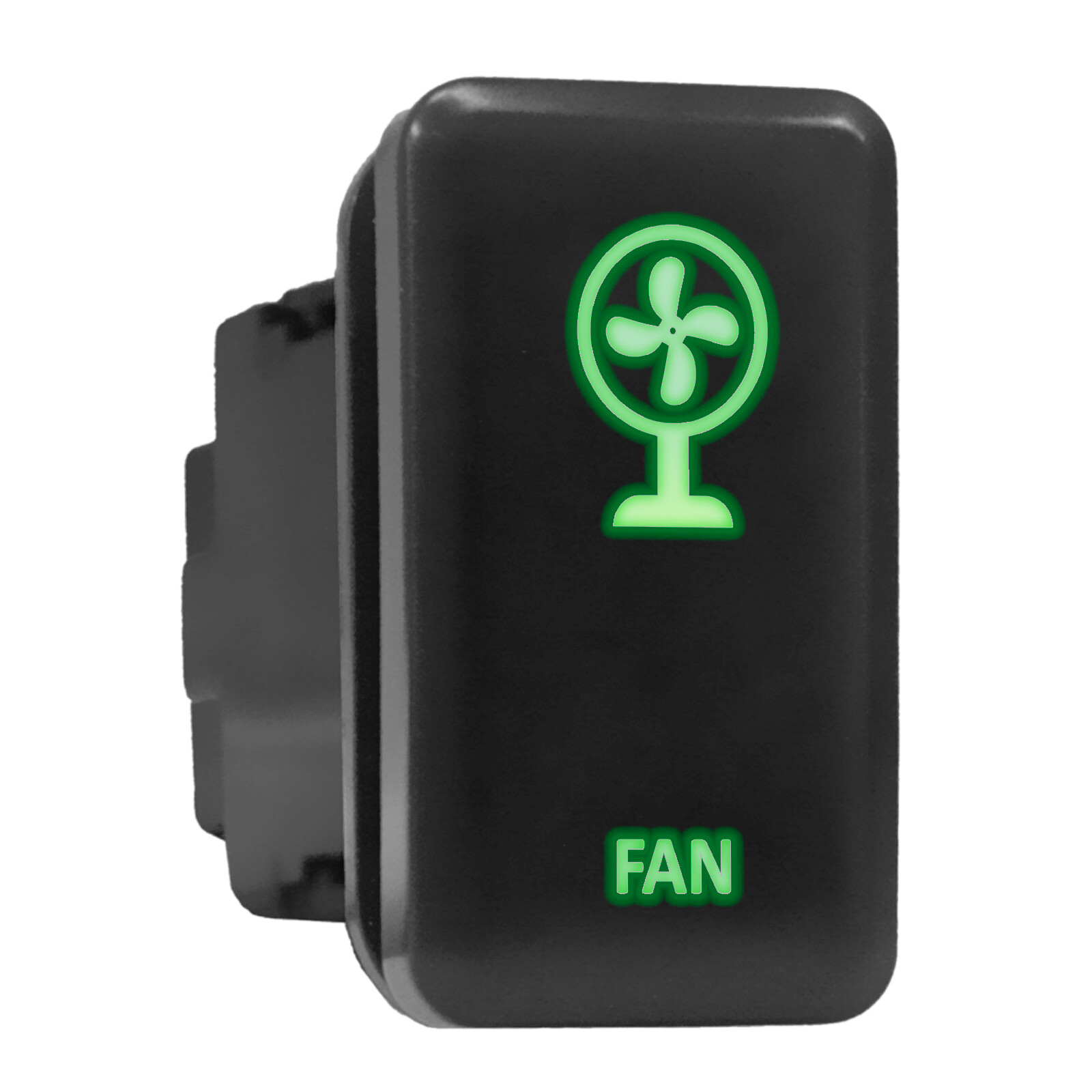 Green Backlit Tall Push-In Switch for Toyota 1.54
