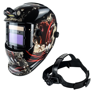 TRQWH Welding Helmet with Wide Shade 9-13 and Adjustable Sweatband Headgear