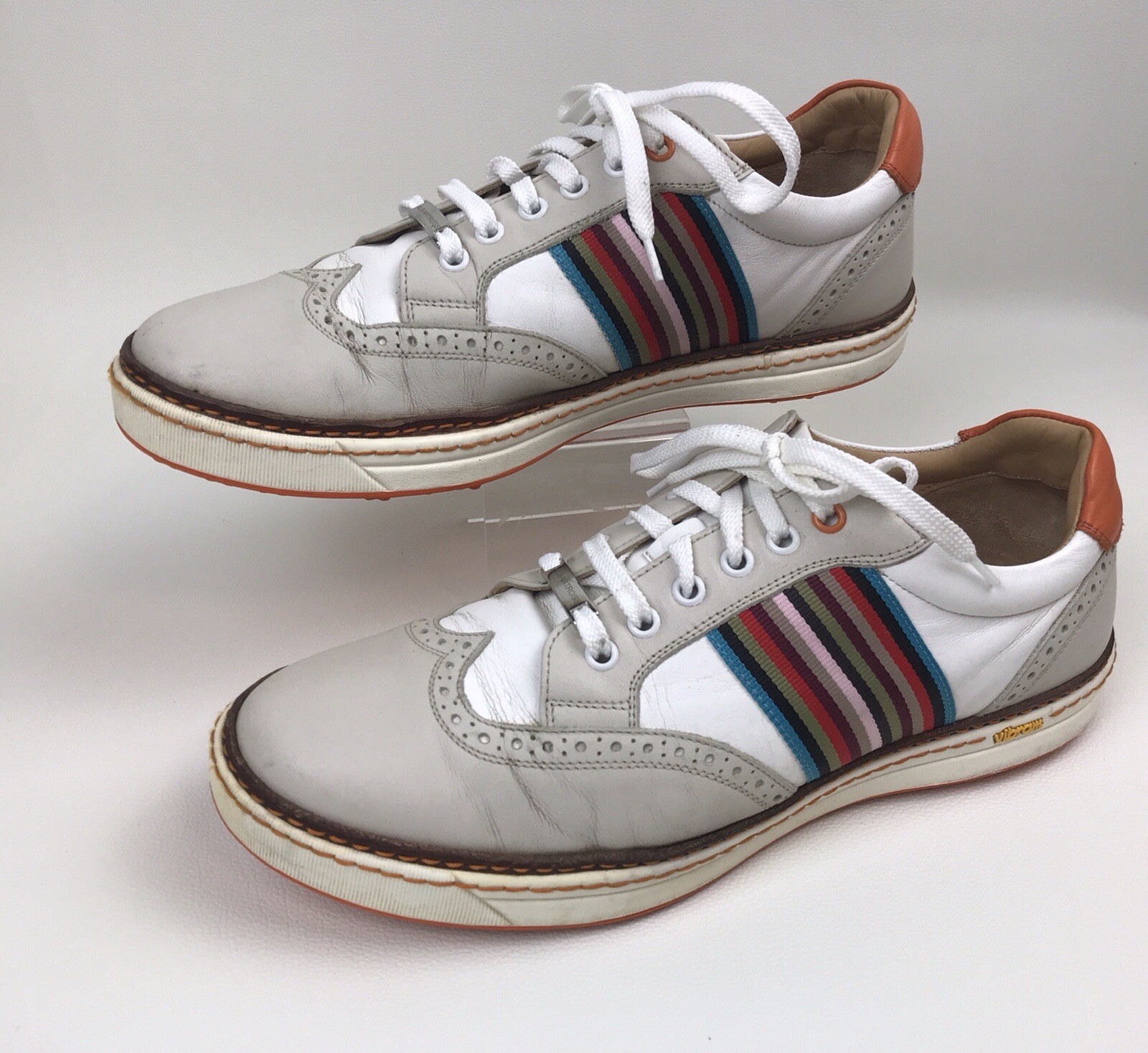 Royal Albartross Golf Shoes Leather Spikeless Crew White Men 9 Italy No