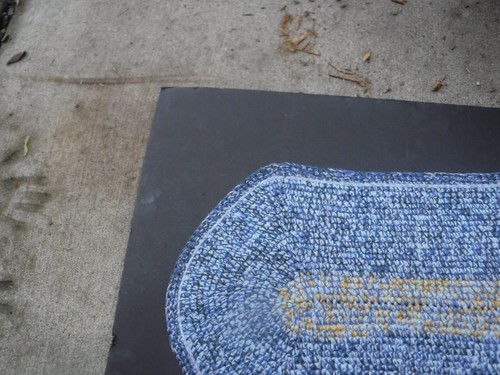 Vtg~Handmade~Crocheted Yarn~Rag~Rug 20x34" Oblong~Farmhouse~Primitive~Lays Flat! - Picture 5 of 15