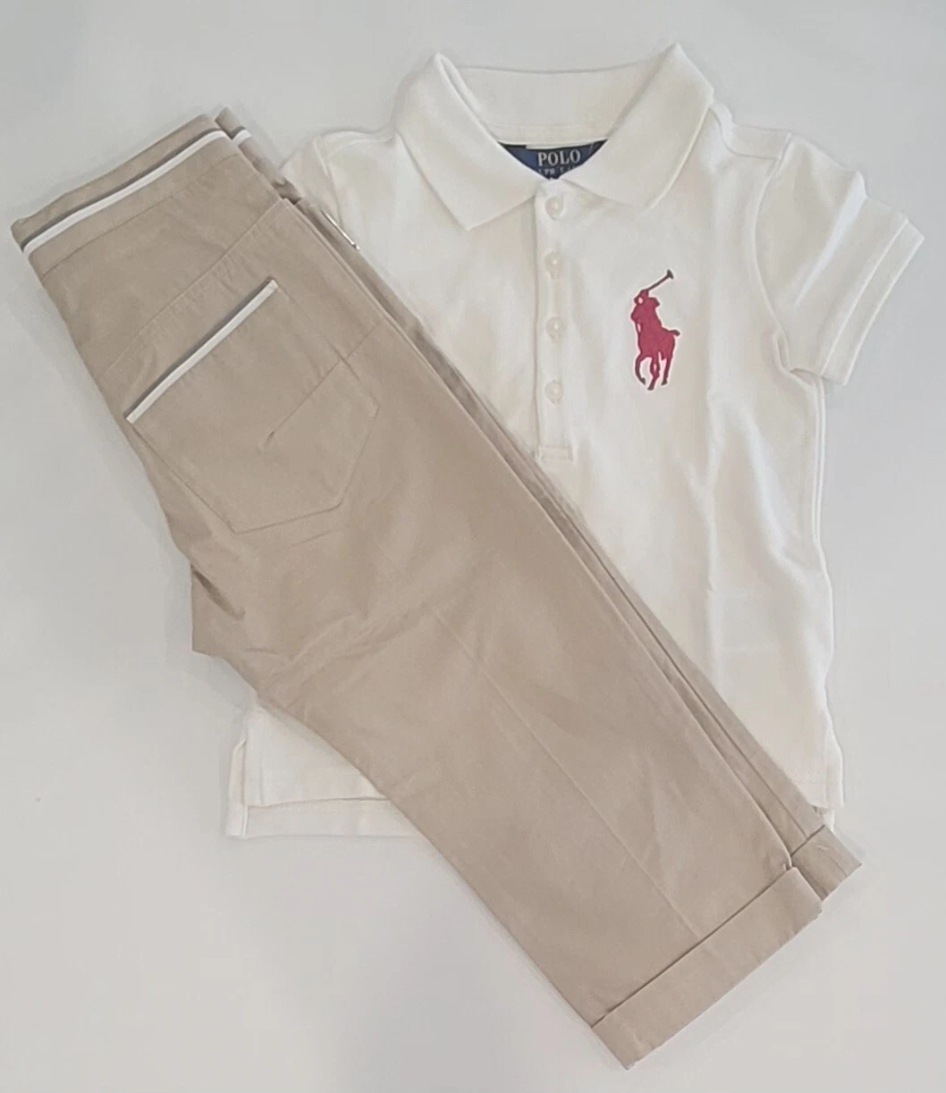 Pantalon kaki bébé Dior garçon taille 3T neuf avec étiquettes polo Ralph Lauren chemise de golf haut 3T neuf avec étiquettes