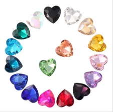 Glass Faceted Glass Crystal Rhinestone Heart Jewels Fancy Dress Beads Selection