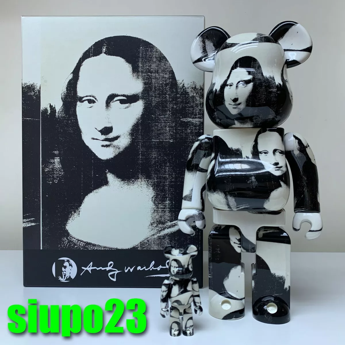 Medicom 400% + 100% Bearbrick ~ Andy Warhol Be@rbrick Double Mona Lisa