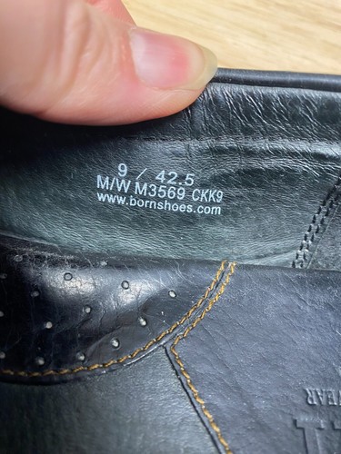 Born Mens Casual Shoes Black Leather Loafers Handcrafted Size 9 M/W - Picture 10 of 11