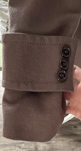 Kenneth Cole New York Wool Blend Brown Gray Long Winter Coat Jacket Sz 4 Pockets - Picture 7 of 21