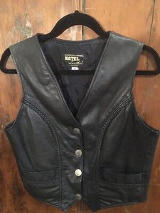 Natel Motorcycle Apparel Leather Vest M Harley Davidson Patch Roses