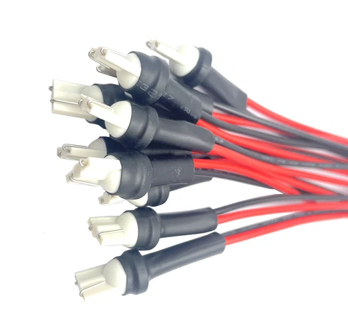 10 Pack T10 Male Socket Holders Pre-wired Extension Connector Plug Adapter