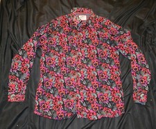 FRIDAY Shirt Men's Bold Eyecatching Joe Browns Red  Black Floral Shirt Large
