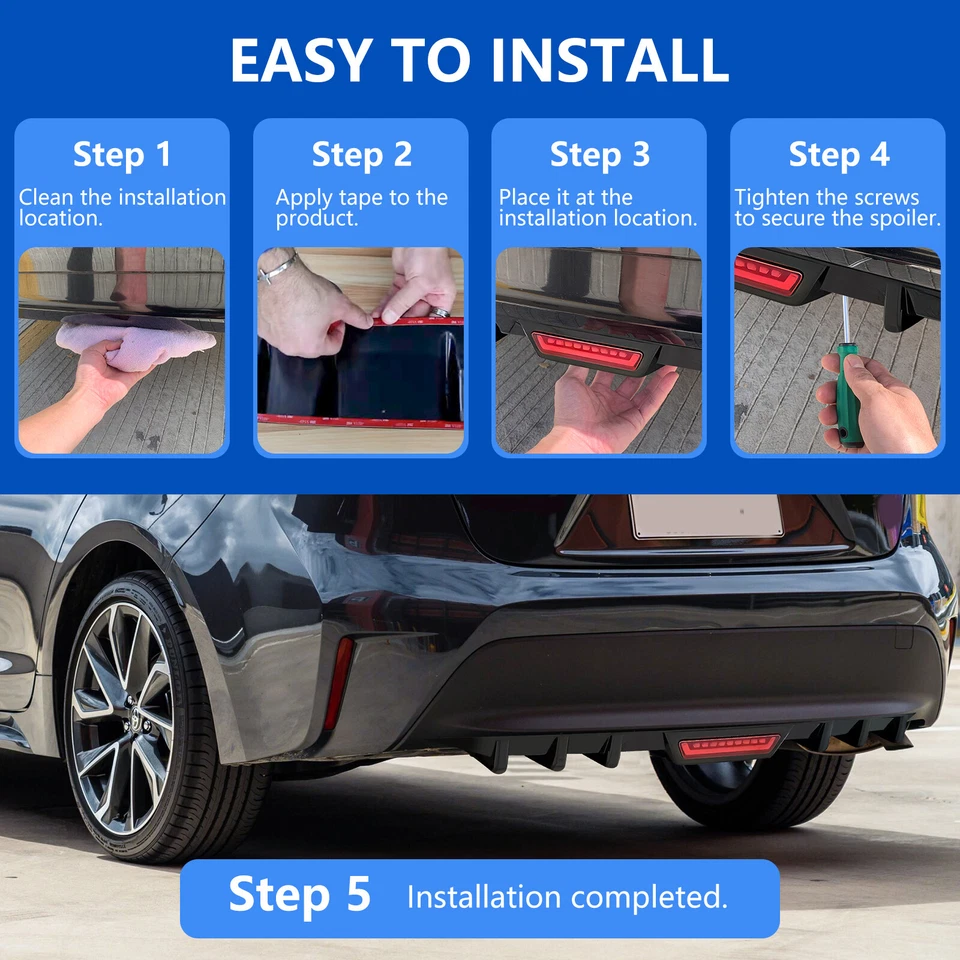 For Honda Accord Sport Sedan Rear Bumper Diffuser Lip Spoiler Splitter Body Kit — 第 3/4 张图片